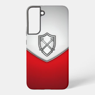 Coque Samsung Galaxy Bouclier avec épées croisées Argent et Rouge