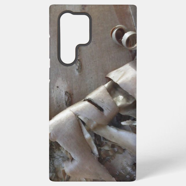 Coque Samsung Galaxy Bouleau courbe écorce rustique (Verso)