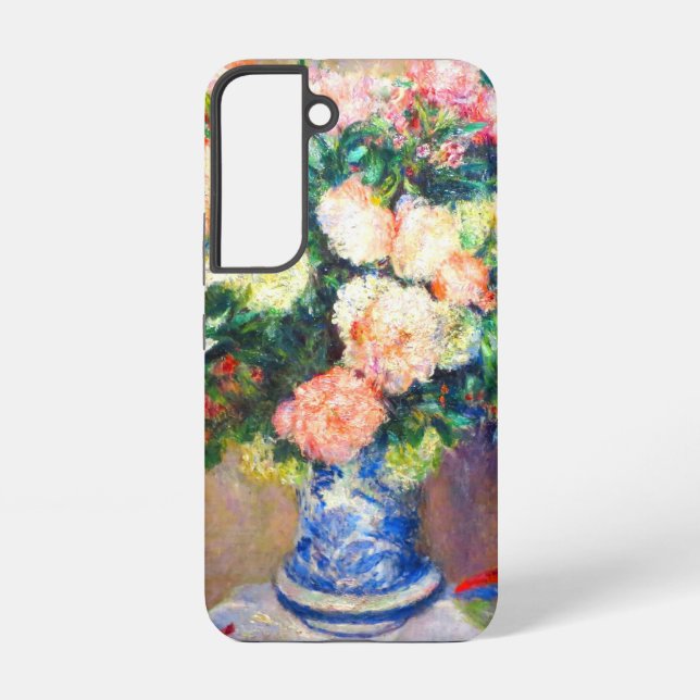 Coque Samsung Galaxy Bouquet de chrysanthèmes et un fan japonais (Verso)
