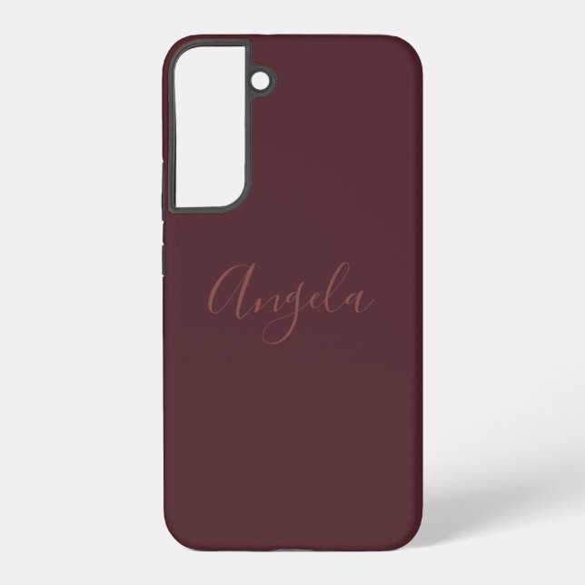 Coque Samsung Galaxy Bourgogne Brûlé avec Nom ou Monogramme (Verso)