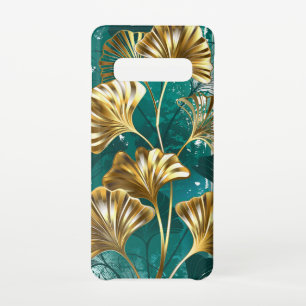 Coque Samsung Galaxy S10 Branche avec Feuilles d'or Ginko Biloba