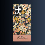 Coque Samsung Galaxy Brouiller et fleurir<br><div class="desc">Samsung Coque : Ajoutez une touche d'élégance bohème à votre appareil Samsung avec ce Vintage Boho Floral coque. Doté de fleurs abstraites vives sur un arrière - plan noir pâle, ce coque protecteur mais mince offre style et durabilité. Personnalisez-le avec votre nom dans une belle police manuscrite sur une bannière...</div>