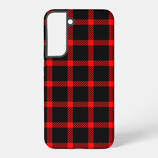 Coque Samsung Galaxy Buffalo Check Rouge et Noir Lumberjack Plaid Decor (Verso)