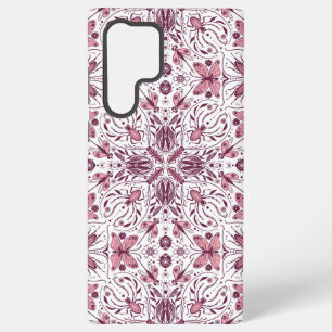 Coque Samsung Galaxy Bugs, magenta foncé et rose sur fond blanc