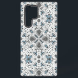 Coque Samsung Galaxy Bugs, noir et bleu<br><div class="desc">Motif symétrique tiré à la main avec divers insectes-coléoptères,  papillons et araignées</div>