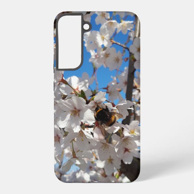 Coque Samsung Galaxy Bumblebee sur la fleur de cerisier sauvage (Verso)