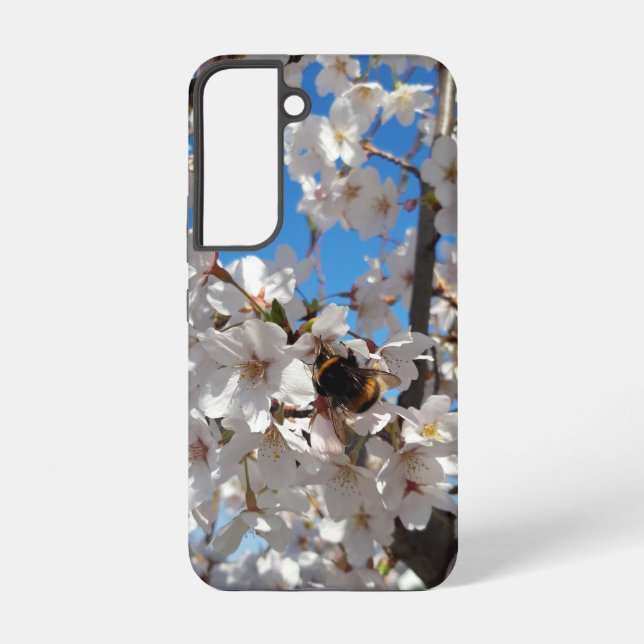 Coque Samsung Galaxy Bumblebee sur la fleur de cerisier sauvage (Verso)