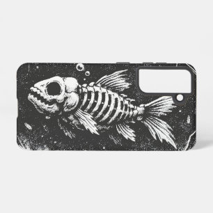 Coque Samsung Galaxy "Ça va super" - Poisson rouge squelette par BurnsI