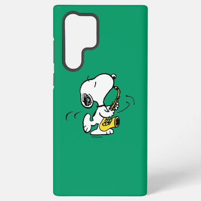 Coque Samsung Galaxy cacahuètes | Lecteur Snoopy Saxophone (Verso)