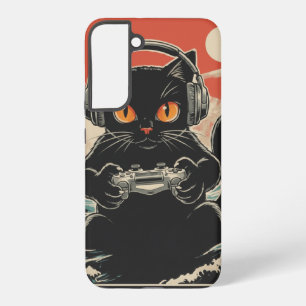 Coque Samsung Galaxy Cadeau de jeu japonais chat mignon anime gamer kaw