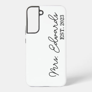 Coque Samsung Galaxy Cadeau de mariage personnalisé Mme dernier nom cur