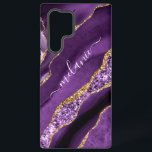 Coque Samsung Galaxy Cadeau de Parties scintillant en marbre violet or<br><div class="desc">Samsung Galaxy Coque ou coque iphone avec Agate Violet violet Parties scintillant or Géode Nom personnalisé Marbre étincelant Anniversaire personnalisé - Anniversaire ou Mariage Cadeau / Fournisseur - Ajouter votre nom - Texte ou supprimer - Faire votre cadeau spécial - Redimensionner et déplacer ou supprimer et ajouter du texte /...</div>