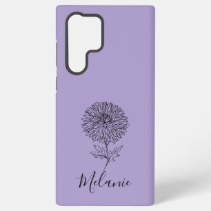 Coque Samsung Galaxy Cadeau personnalisé de fleur de naissance d'aster