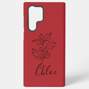 Coque Samsung Galaxy Cadeau personnalisé de fleur de naissance de houx