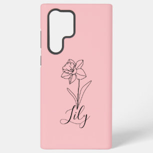 Coque Samsung Galaxy Cadeau personnalisé de fleur de naissance de Narci