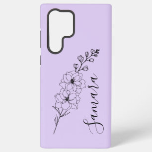 Coque Samsung Galaxy Cadeau personnalisé juillet Fleur de naissance Del