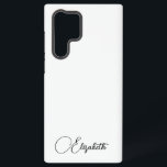 Coque Samsung Galaxy Cadeaux Élégants Monogramme Typographie Nom Blanc<br><div class="desc">Elégant Conception Minimaliste Moderne Monogramme Typographie Nom Modèle Meilleurs Cadeaux Noir Et Blanc Tendance Boîtes Téléphoniques & Accessoires / Samsung Coques / Galaxy S22 Ultra Coque.</div>