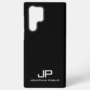 Coque Samsung Galaxy Cadeaux noir et blanc Elégant Monogramme moderne M