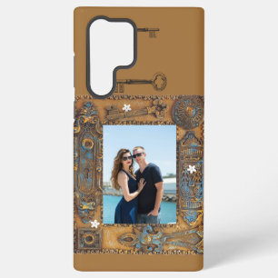 Coque Samsung Galaxy Cadre de conception de clé de squelette antique de