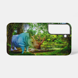 Coque Samsung Galaxy Cadre tropical luxuriant de SlipperyJoe's rhinocér