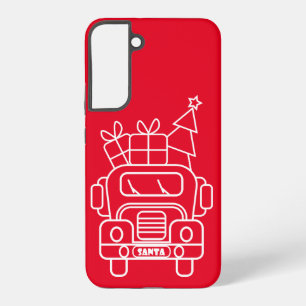 Coque Samsung Galaxy Camion de Noël Santa vue avant en contour