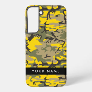 Coque Samsung Galaxy Camouflage jaune et vert Personnalisez votre nom
