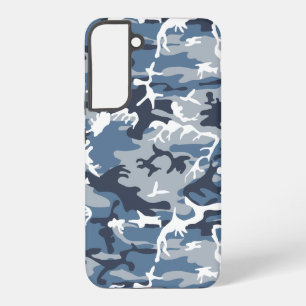 Coque Samsung Galaxy Camouflage neige hivernale bleue, Militaire, Armée