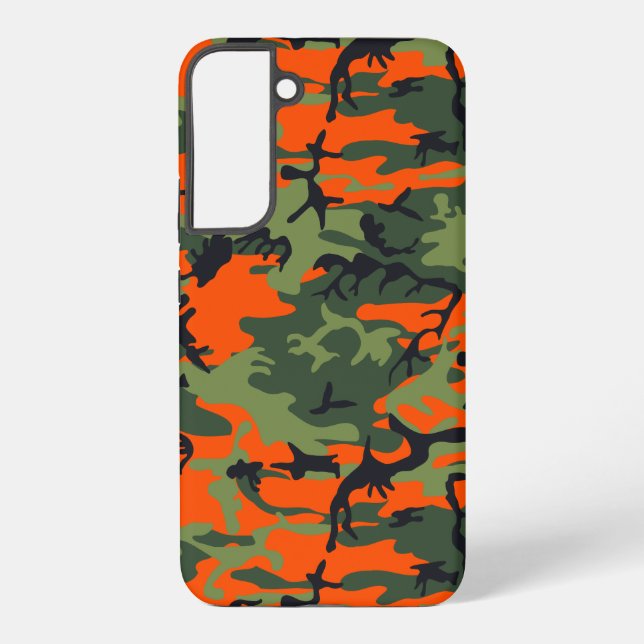 Coque Samsung Galaxy Camouflage orange et vert, Militaire, Armée (Verso)