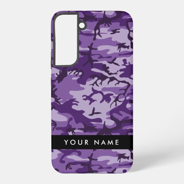 Coque Samsung Galaxy Camouflage violet Votre nom Personnalisez (Verso)