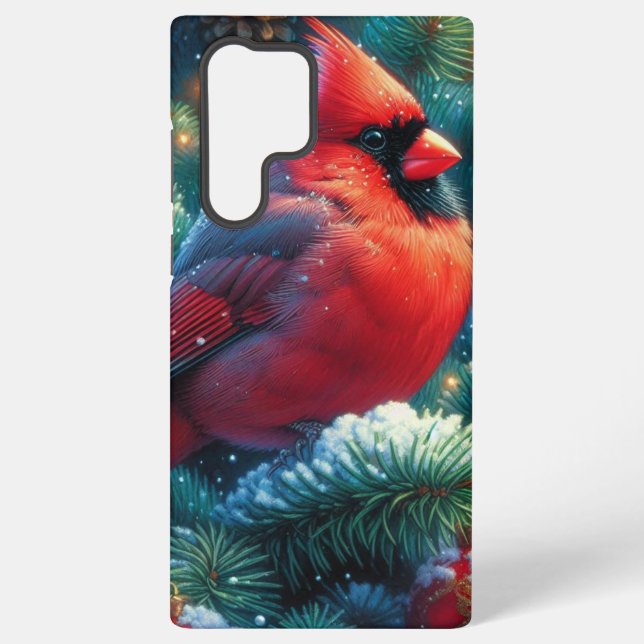 Coque Samsung Galaxy Cardinal de Noël/hiver (Verso)