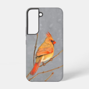 Coque Samsung Galaxy Cardinal sur une branche - Peinture originale d'oi