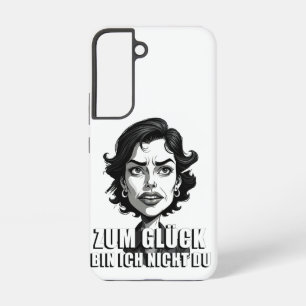 Coque Samsung Galaxy Caricature avec citation « heureusement… »