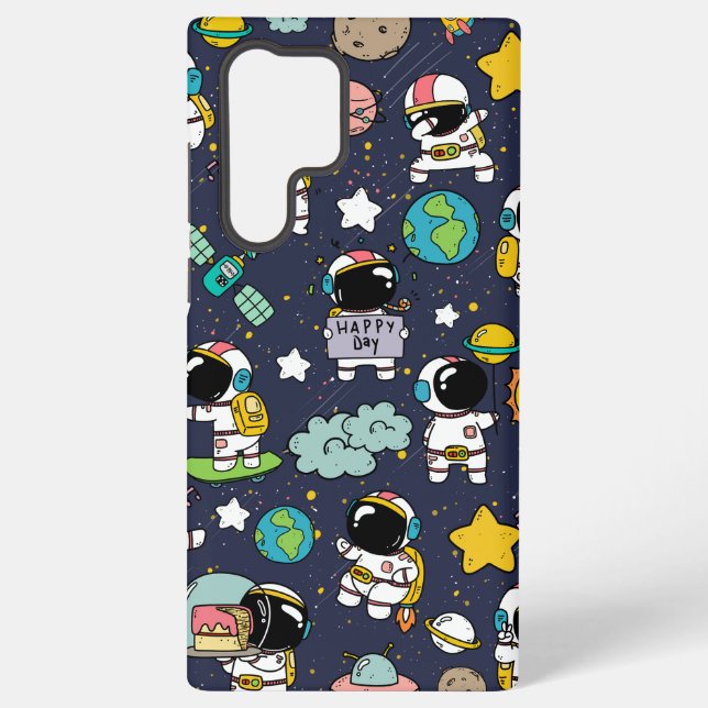 Coque Samsung Galaxy Caricature spatiale astronaute (Verso)