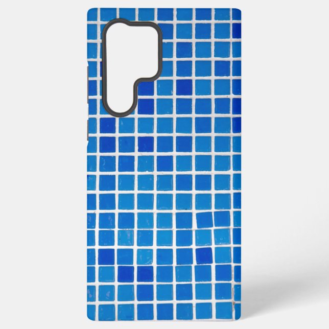 Coque Samsung Galaxy Carreau de mosaïque bleu (Verso)