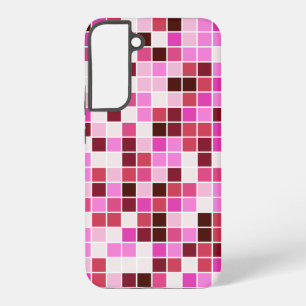 Coque Samsung Galaxy Carreaux de Piscine, Carreaux de Mosaïque Roses, M