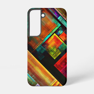 Coque Samsung Galaxy Carrés Colorés Moderne Motif d'Art Abstrait #04