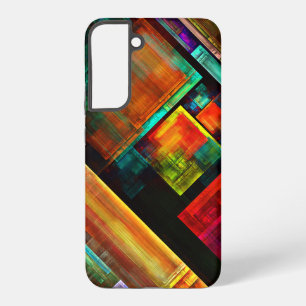 Coque Samsung Galaxy Carrés Colorés Moderne Motif d'Art Abstrait #04