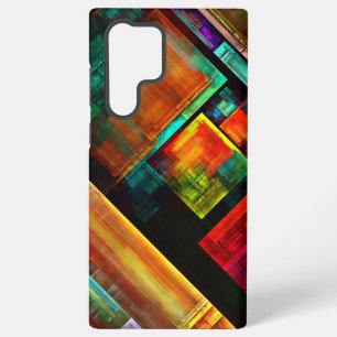 Coque Samsung Galaxy Carrés colorés Motif d'art abstrait moderne #04
