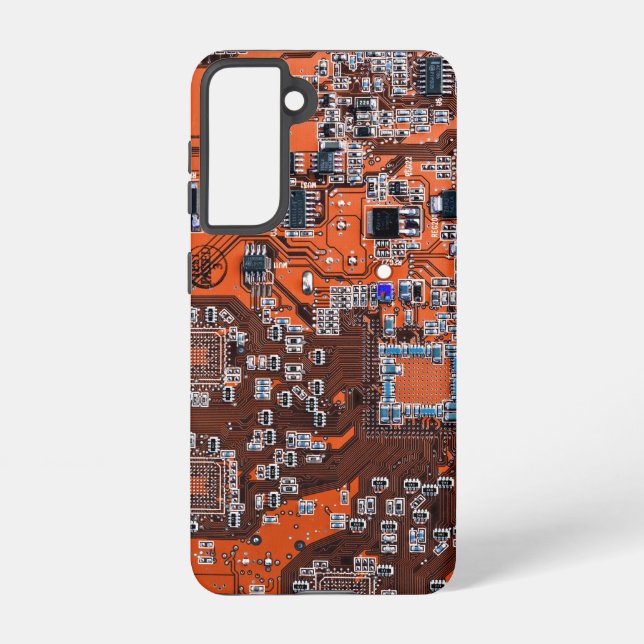 Coque Samsung Galaxy Carte circuit imprimé circuit orange PCB (Verso)