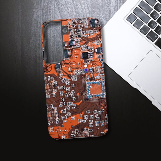 Coque Samsung Galaxy Carte circuit imprimé circuit orange PCB (Créateur téléchargé)