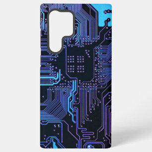 Coque Samsung Galaxy Carte cool de circuit d'ordinateur bleu