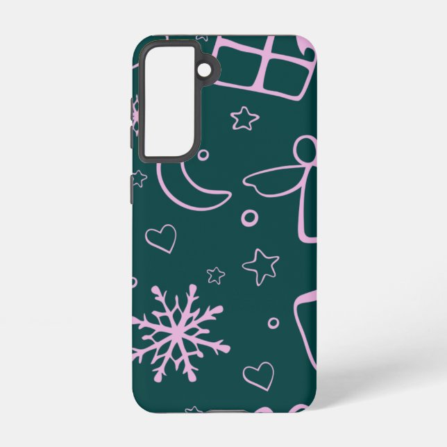 Coque Samsung Galaxy Carte de fond Célébration Noël Décembre (Verso)