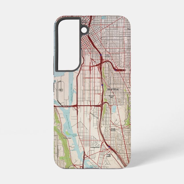 Coque Samsung Galaxy Carte topographique de Seattle (Verso)