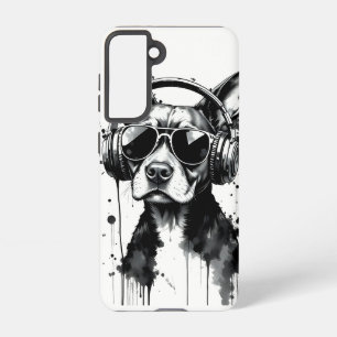 Coque Samsung Galaxy Casque de chien cool Cute Animaux de compagnie enc