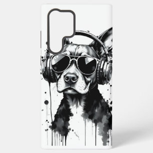 Coque Samsung Galaxy Casque de chien cool Cute Animaux de compagnie enc