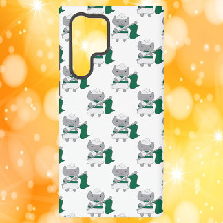 Coque Samsung Galaxy Cat Color Guard Motif vert et blanc