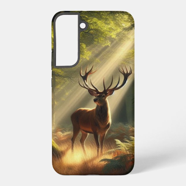 Coque Samsung Galaxy Cerf dans la forêt matinale (Verso)