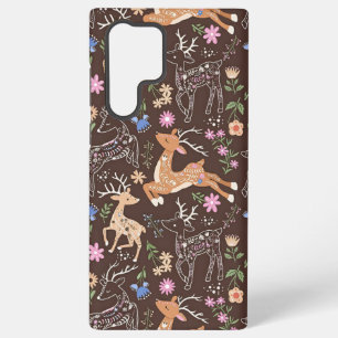 Coque Samsung Galaxy Cerfs et botaniques enchantés rustiques
