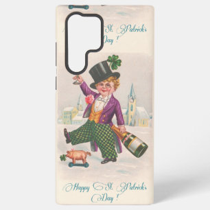 Coque Samsung Galaxy Champagne vintage Saint-Patrick Shamrock Joyeux