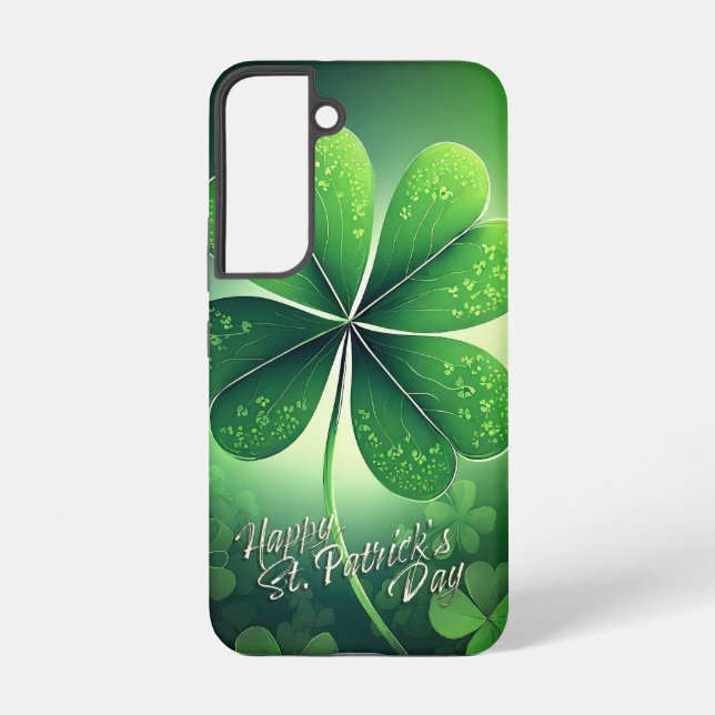 Coque Samsung Galaxy Chance de la Saint Patrick - Shamrocks d'aquarelle (Verso)